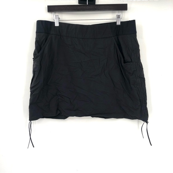 COLUMBIA Anytime Casual Skort XL Black Shorts w/ Skirt Overlay Ruched Pull Cord - Picture 3 of 11
